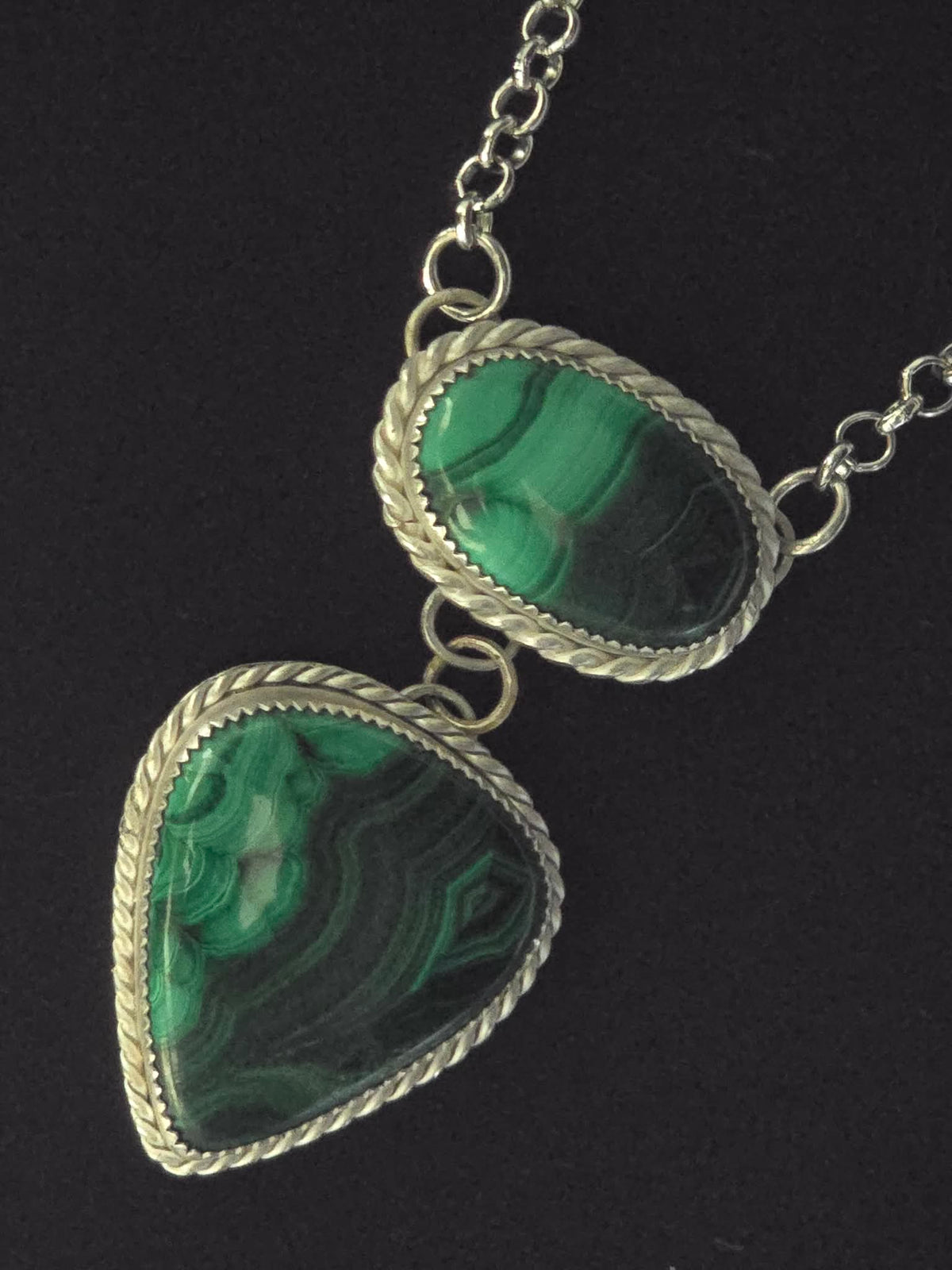 Handmade Sterling Silver Malachite Pendant