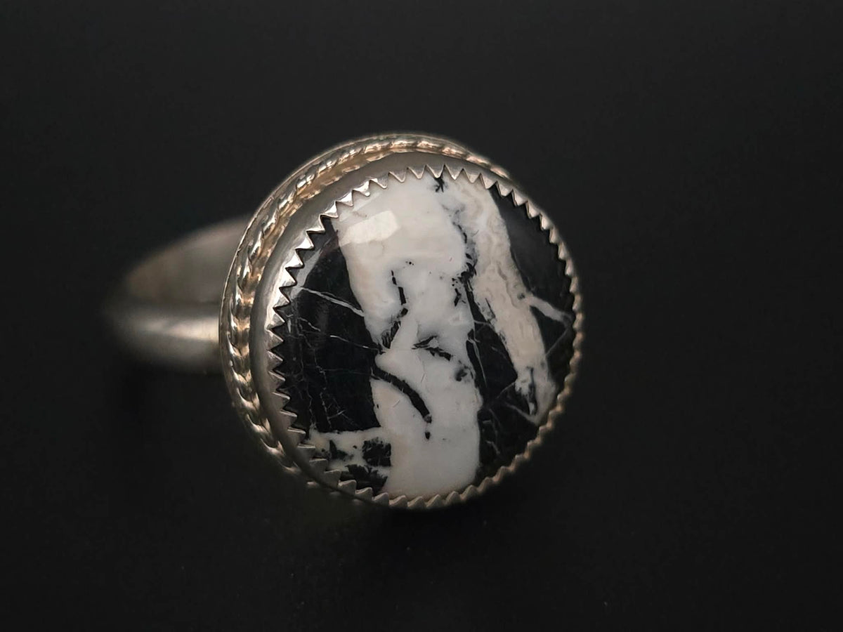 Handmade Sterling Silver White Buffalo Stone Ring